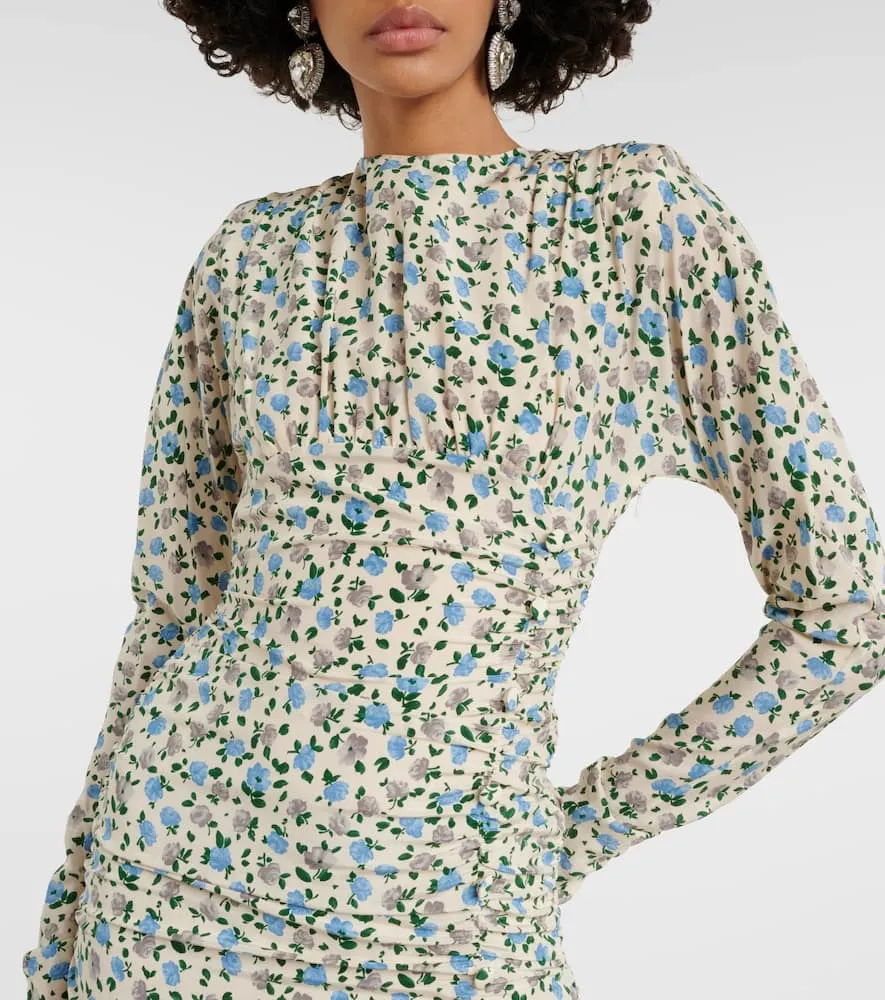 Alessandra Rich Floral open-back silk minidress