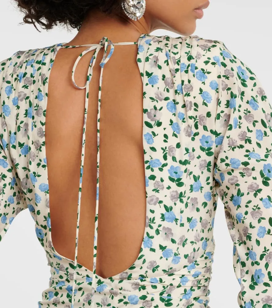Alessandra Rich Floral open-back silk minidress