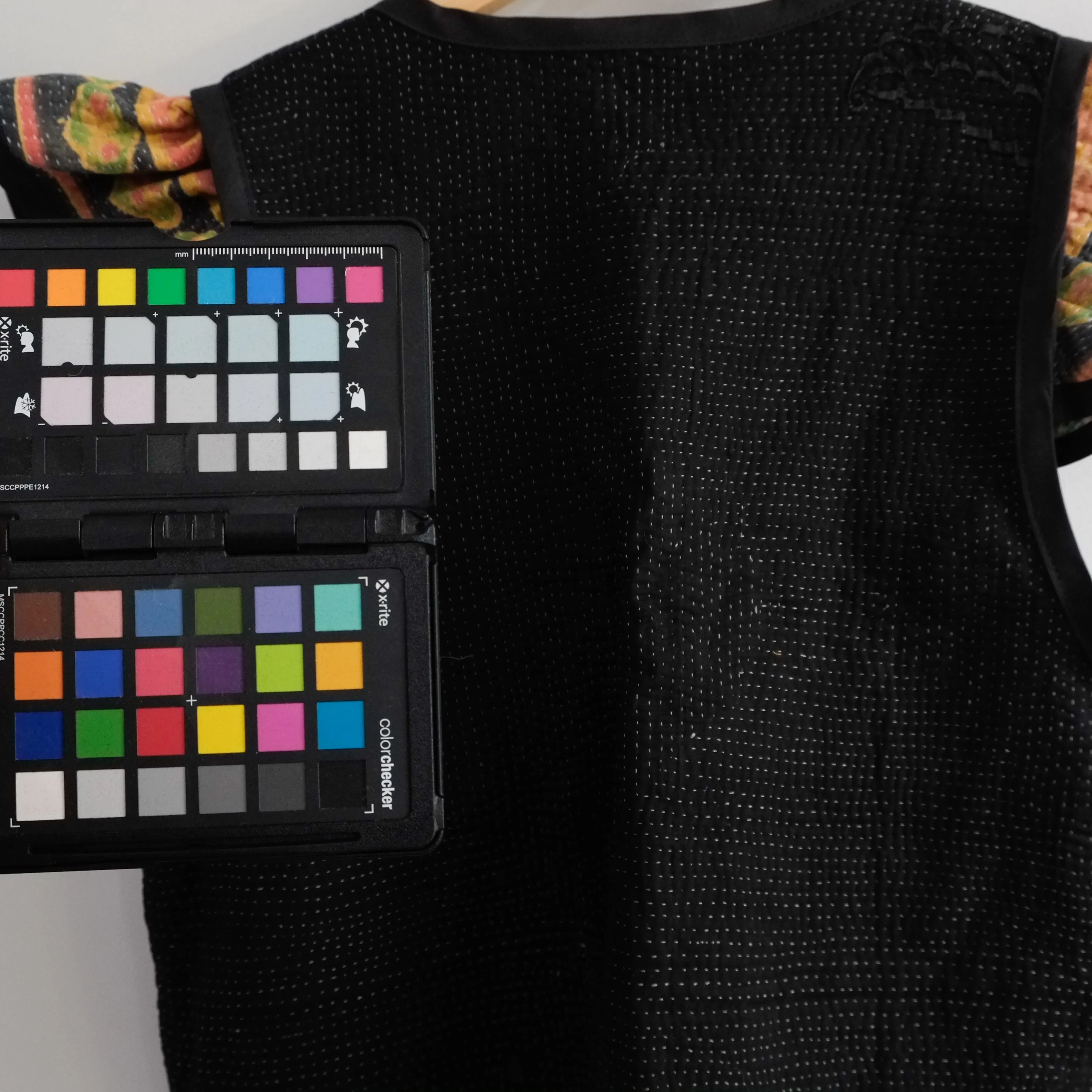 Amelia Flutter Sleeve Vest Black with Orange and Green Sleeves XS007