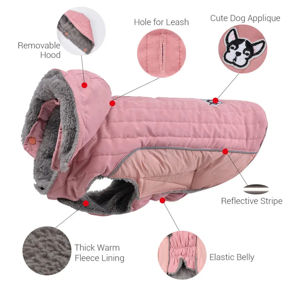 ArcticCozy™ Reflective Dog Jacket - Warm Quilted Winter Coat