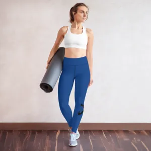 Athletic Apparatus Blue 2 Black Logo V3 Yoga Leggings