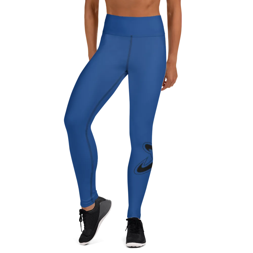 Athletic Apparatus Blue 2 Black Logo V3 Yoga Leggings