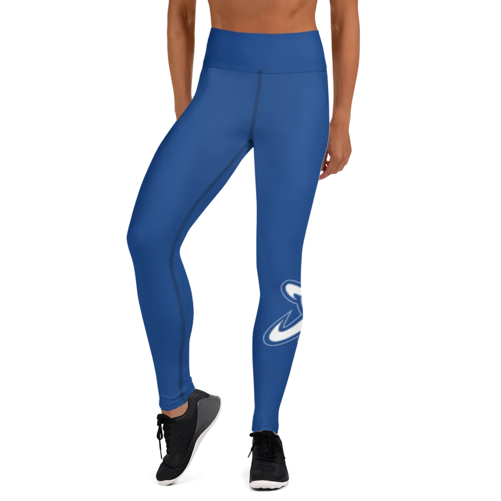 Athletic Apparatus Blue 2 White logo V3 Yoga Leggings