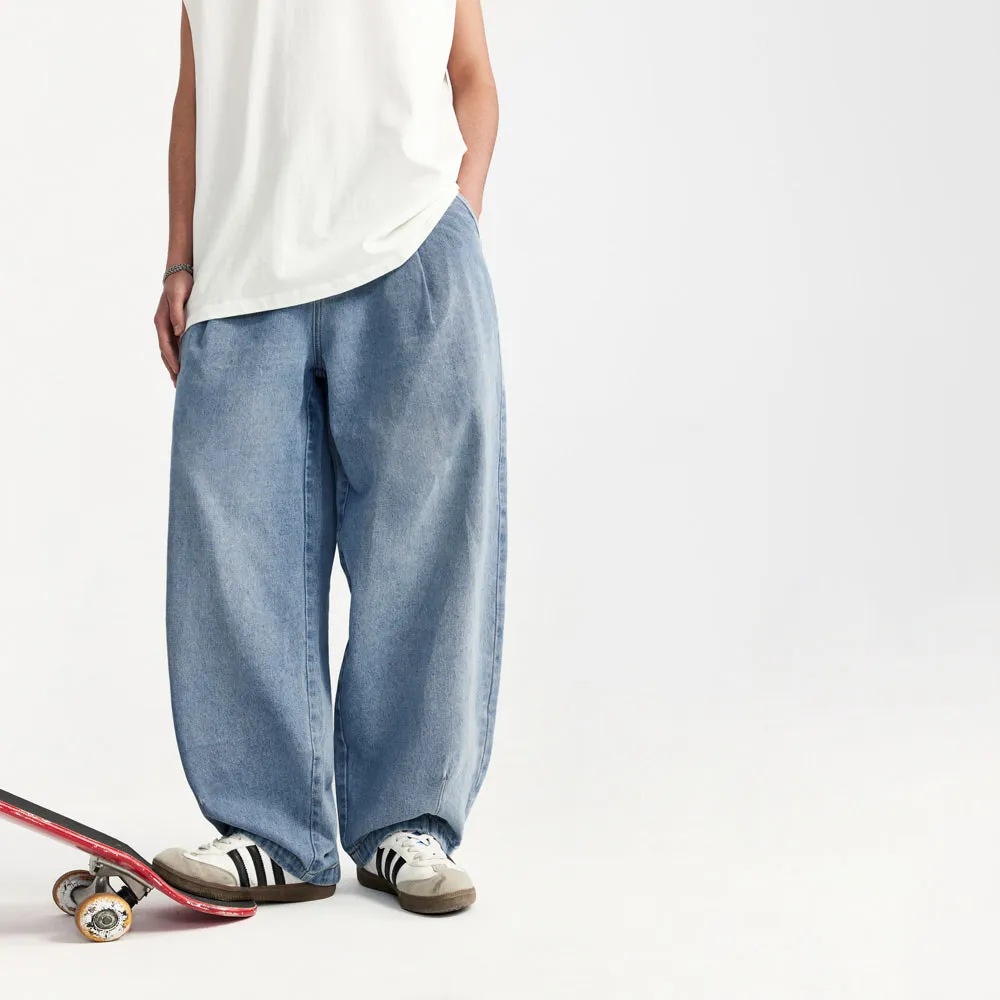 Baggy Skater Jeans with Elastic Waist