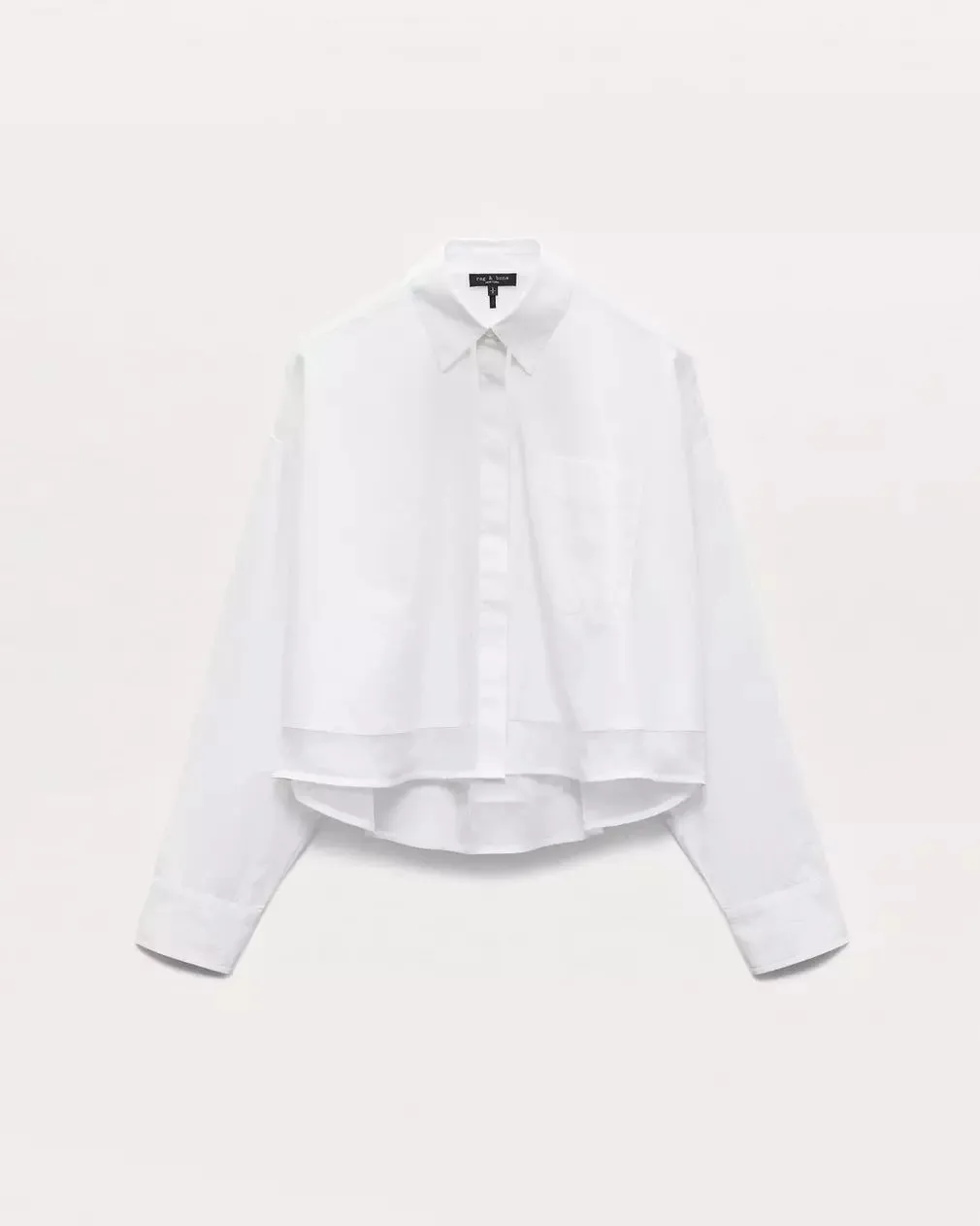 Beatrice Cropped Poplin-Organza Shirt - White