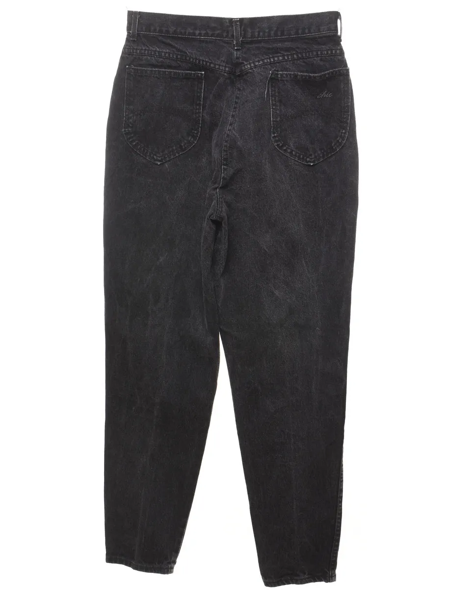 Black Mid-Rise Tapered Jeans - W30 L30