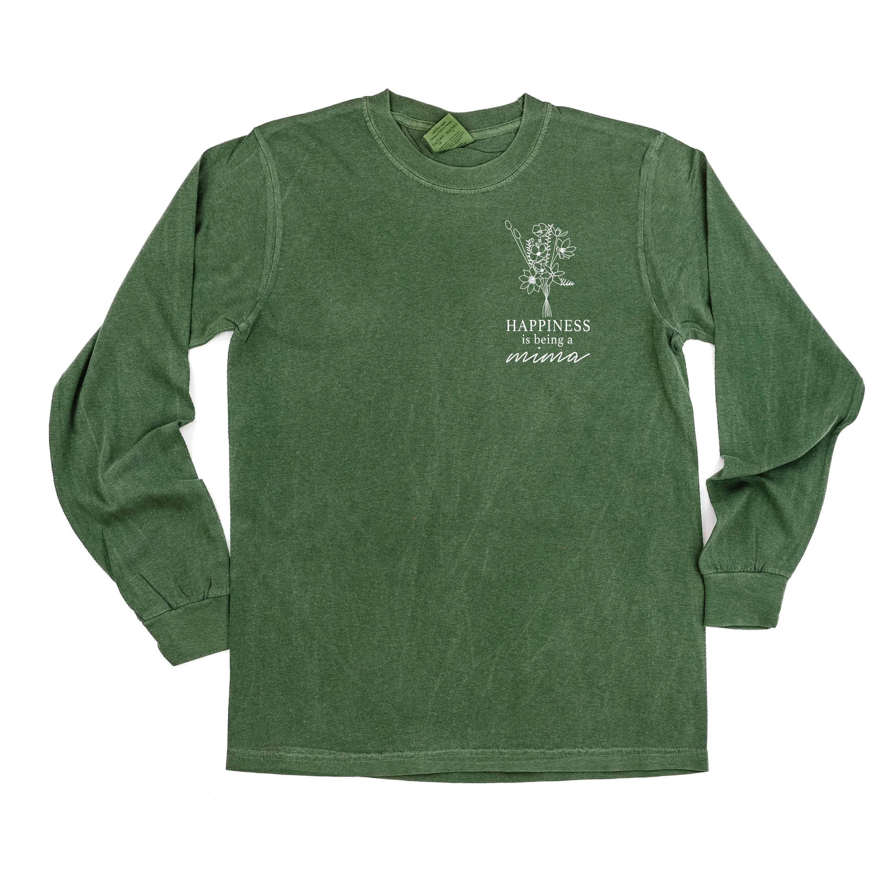 Bouquet Style - Happiness is Being a MIMA - LONG SLEEVE COMFORT COLORS TEE