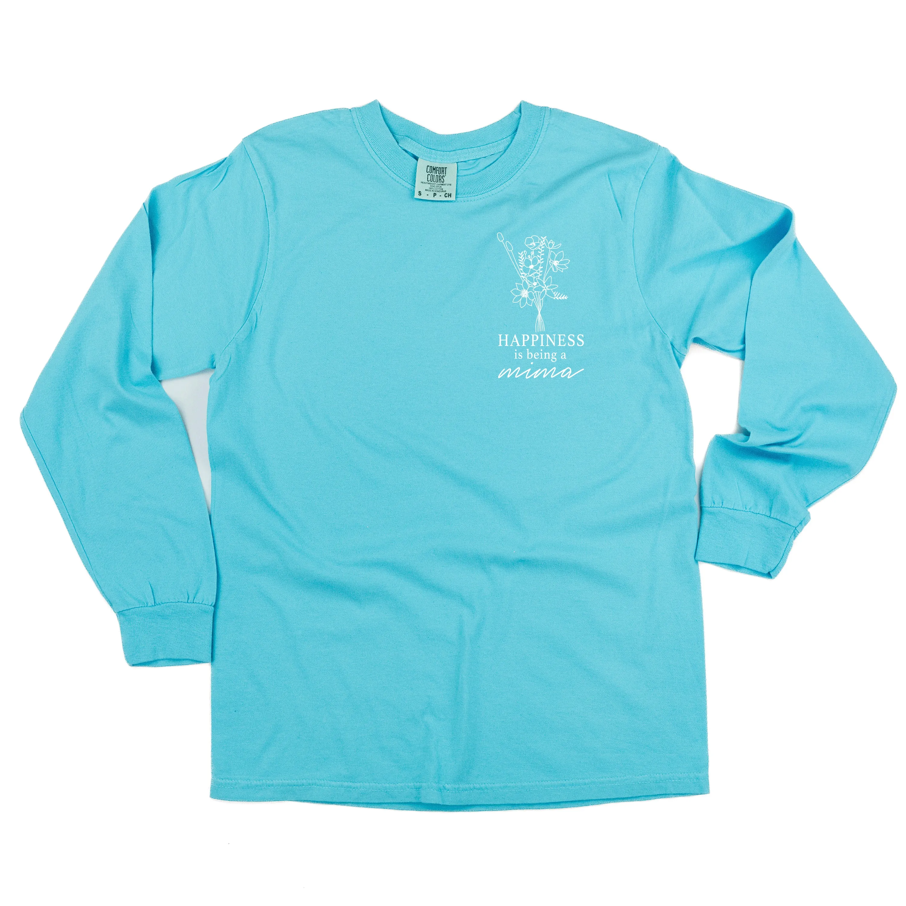 Bouquet Style - Happiness is Being a MIMA - LONG SLEEVE COMFORT COLORS TEE