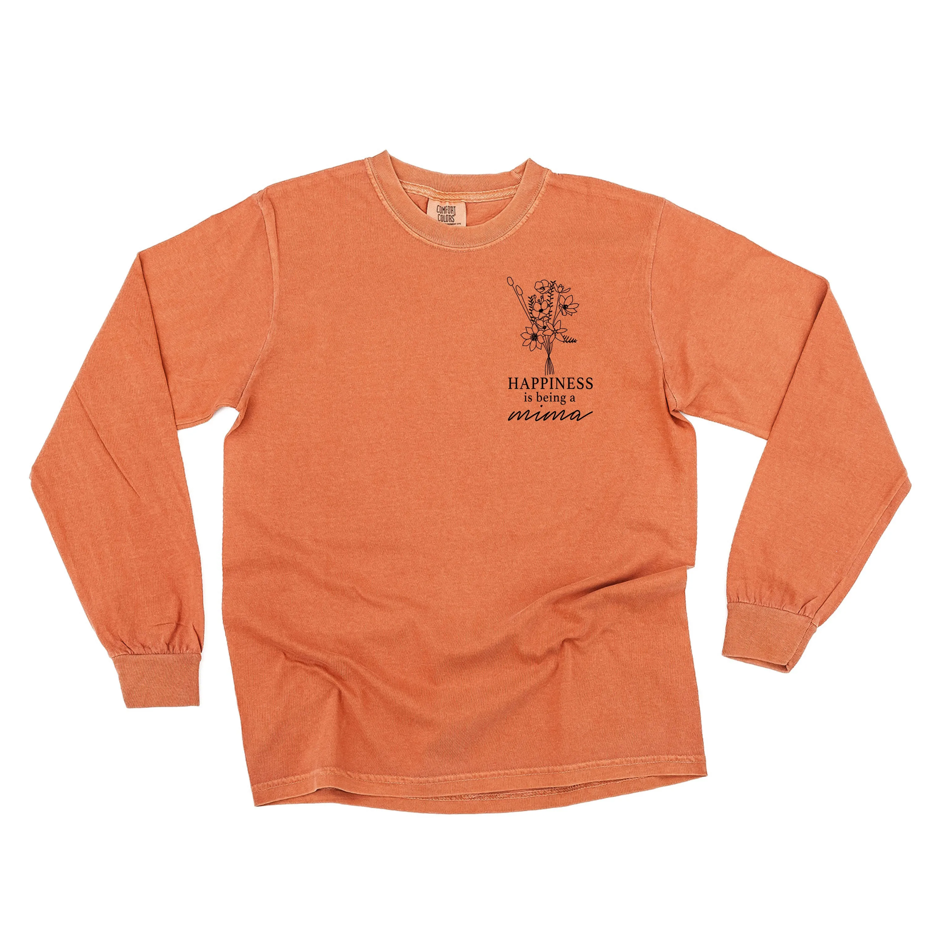 Bouquet Style - Happiness is Being a MIMA - LONG SLEEVE COMFORT COLORS TEE