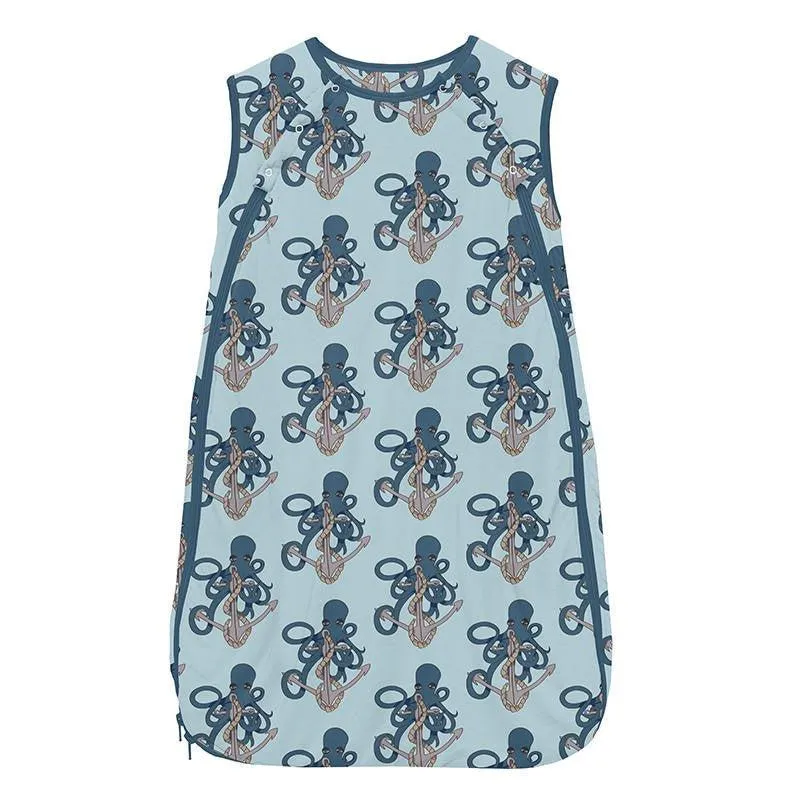 Boy's Print Bamboo Fluffle Sleeping Bag - Spring Sky Octopus Anchor
