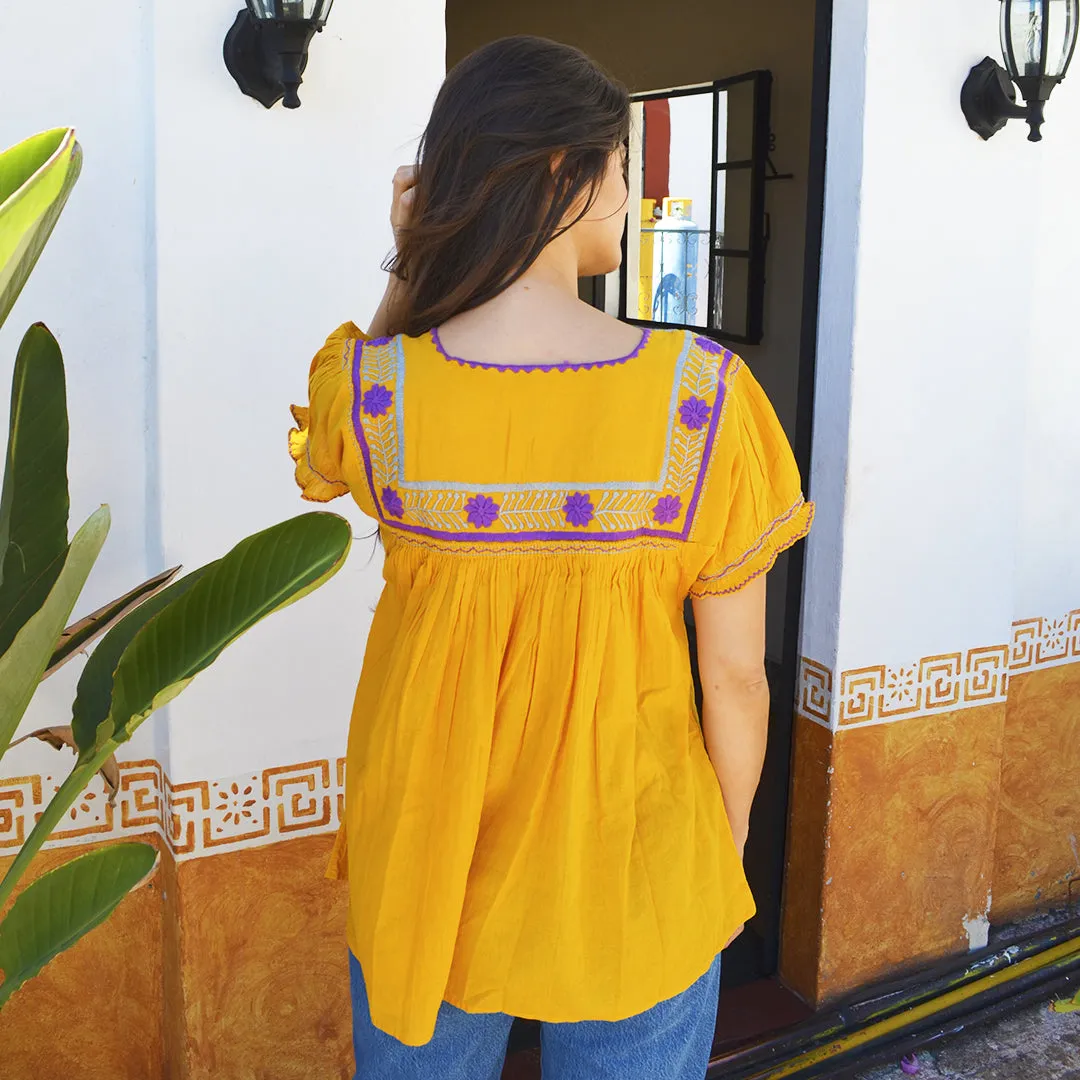 Carranza Ruffles Embroidered Blouse
