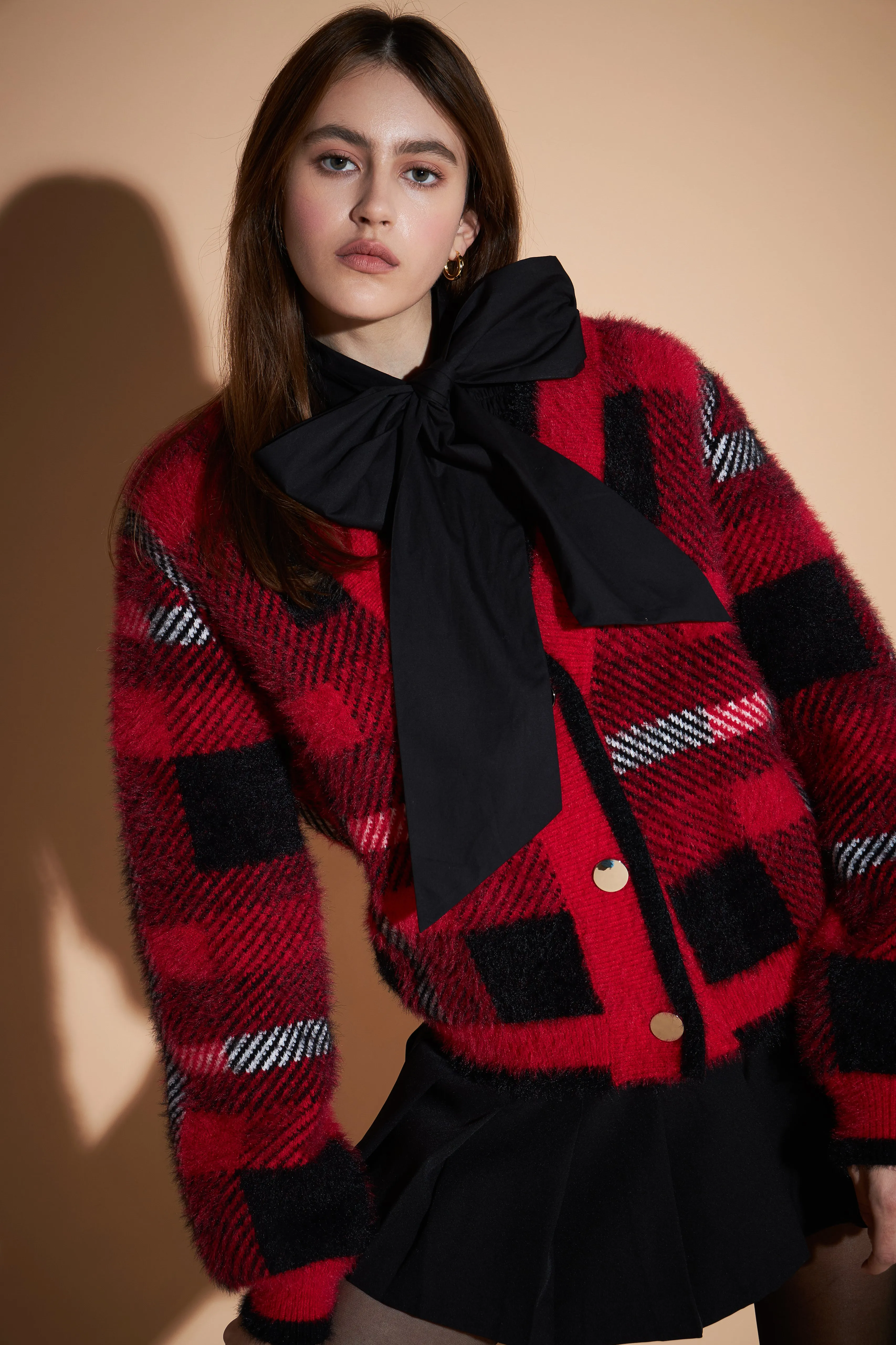 Checkered Plaid Cardigan