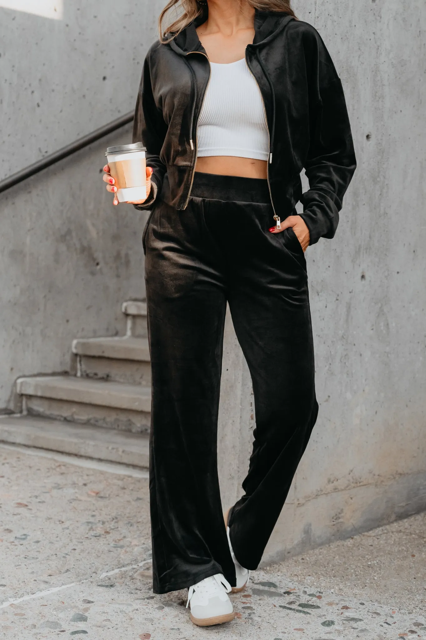 Comfortably You Velvet Set - Black