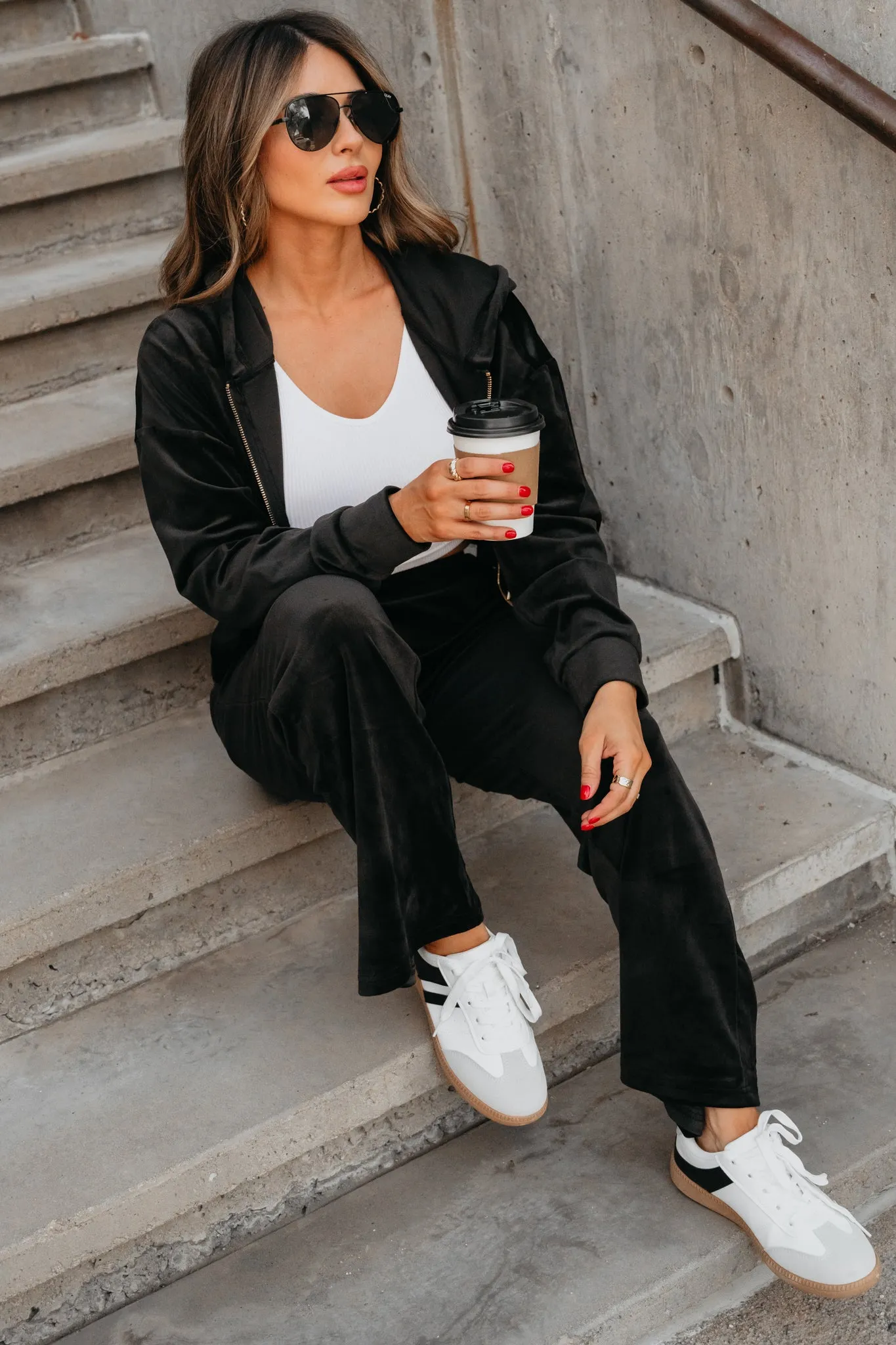 Comfortably You Velvet Set - Black