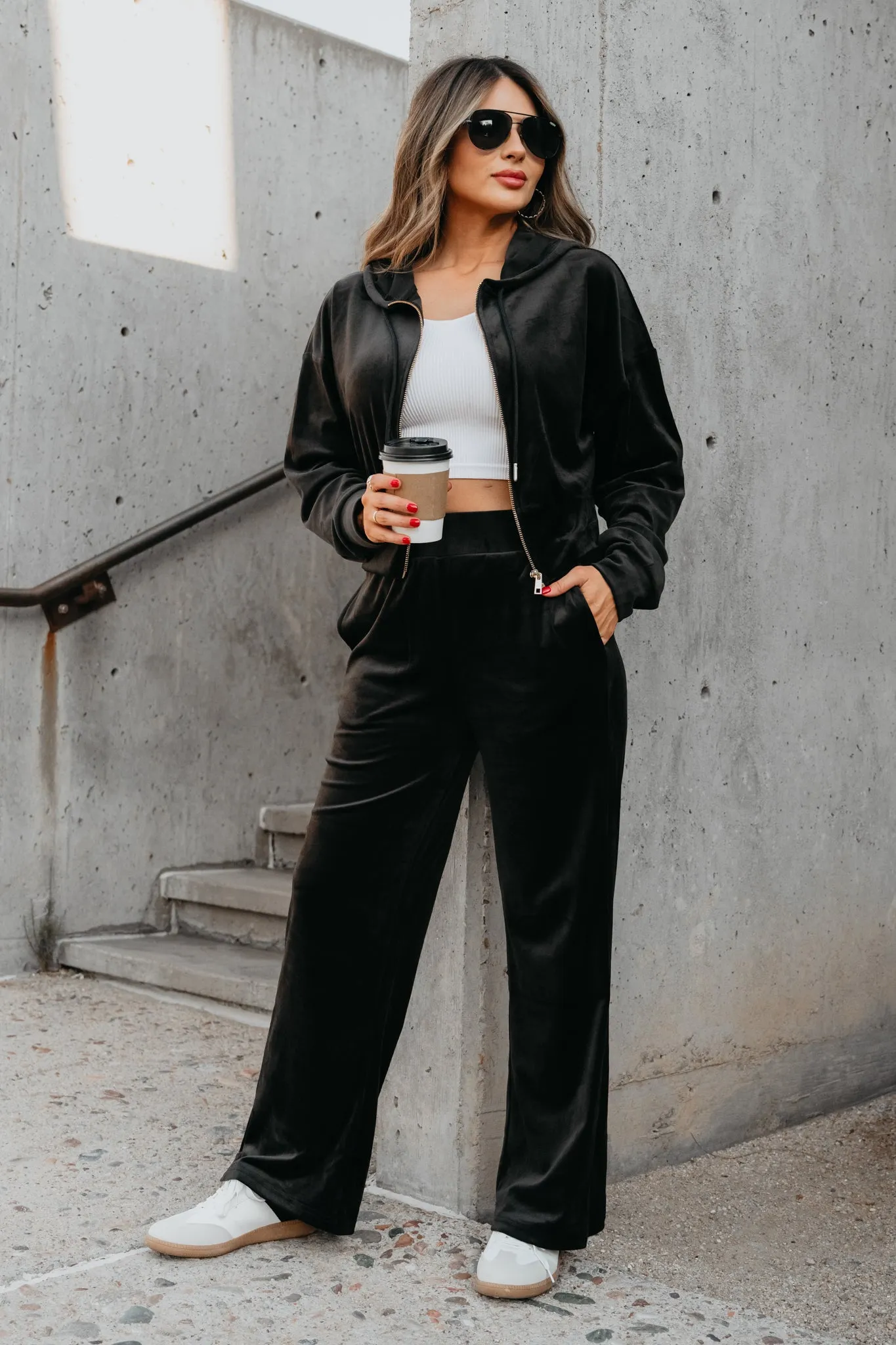 Comfortably You Velvet Set - Black