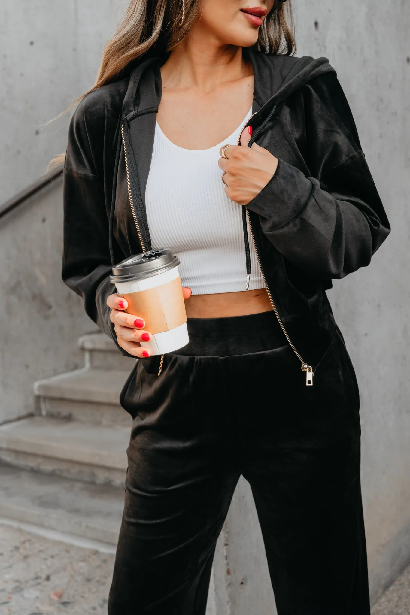 Comfortably You Velvet Set - Black