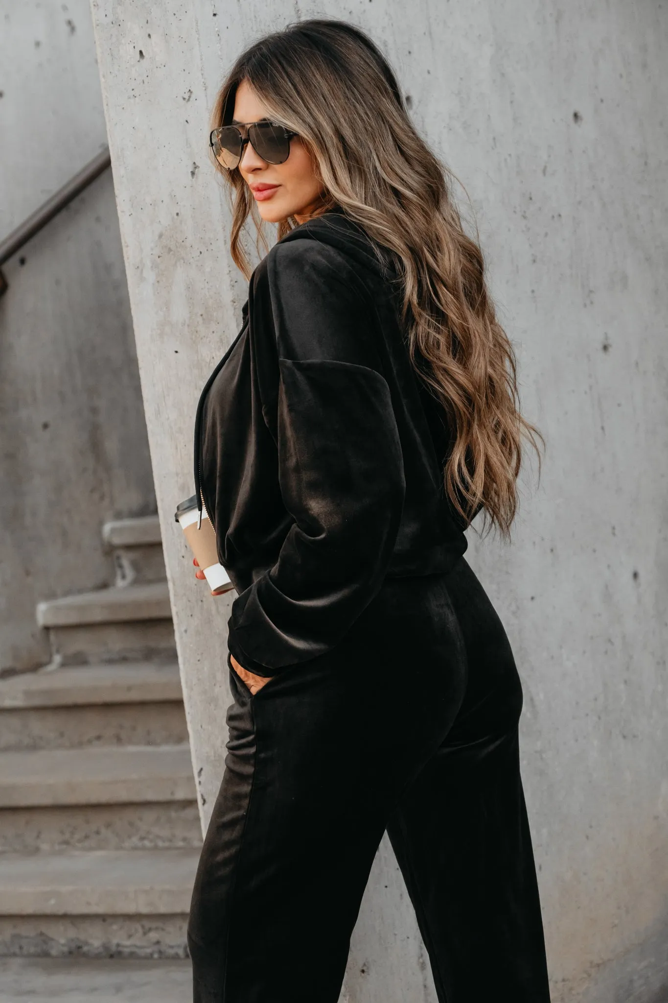 Comfortably You Velvet Set - Black