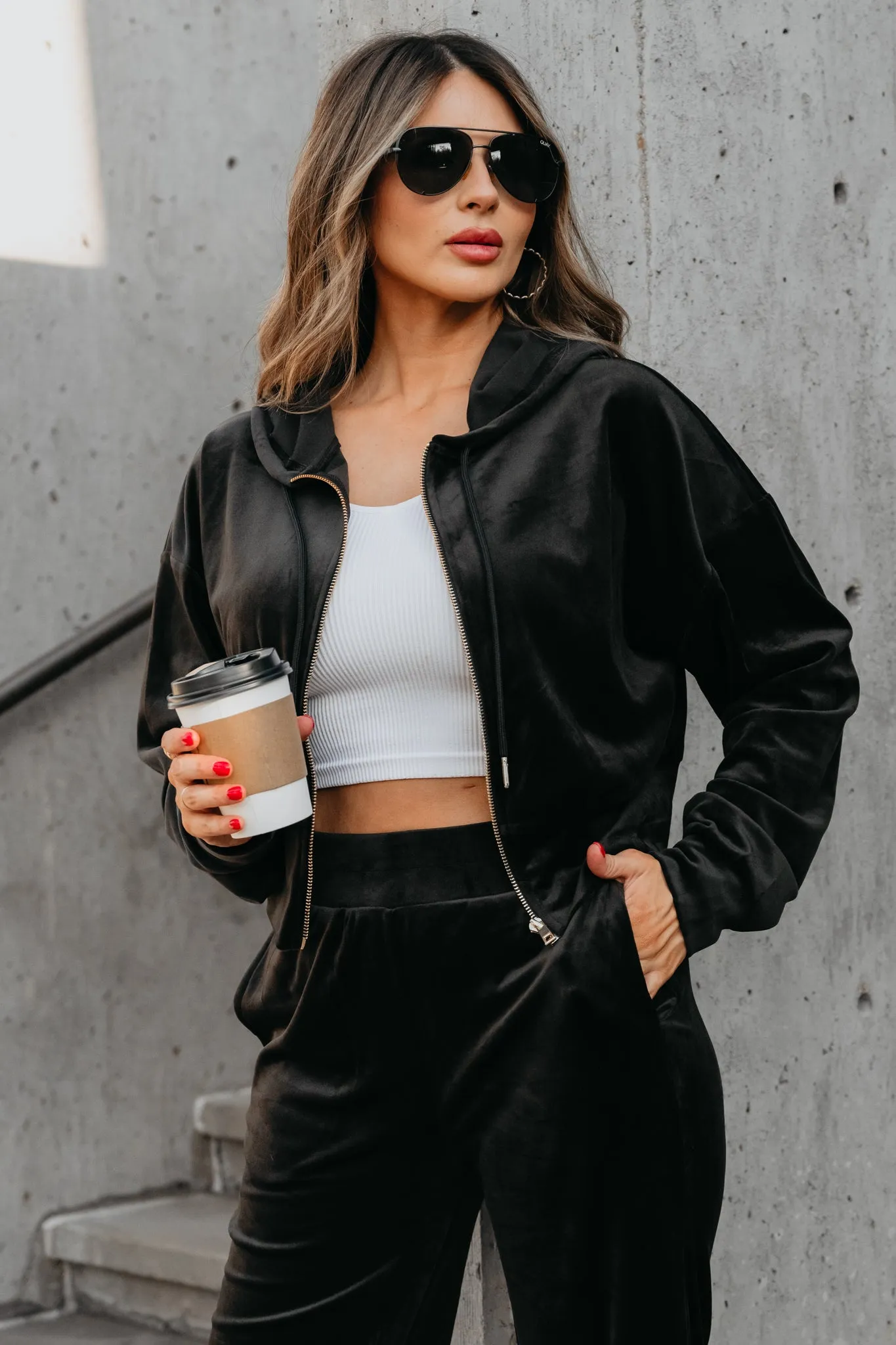 Comfortably You Velvet Set - Black