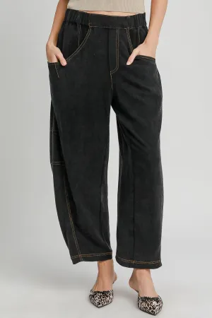 Contrast Stitch Lightweight Barrel Cut Pants