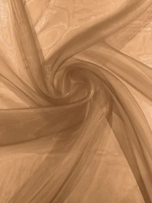 Copper 58/60"Wide 100% Polyester Soft Light Weight, Sheer Crystal Organza Fabric Sold By The Yard