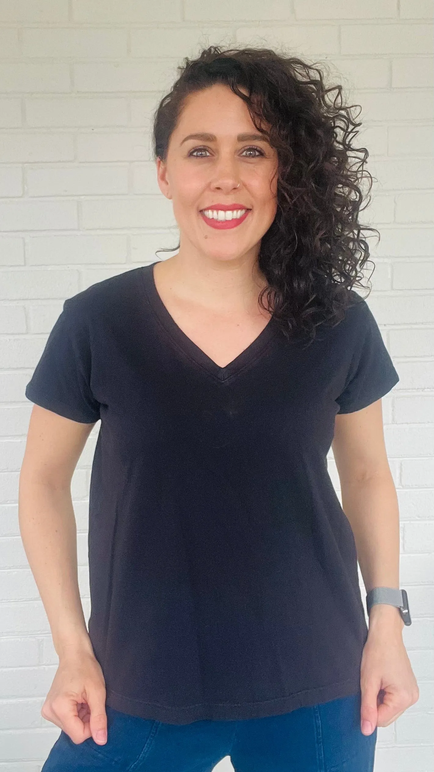 Cotton Lani Jersey V-Neck Tee - Multiple Colors
