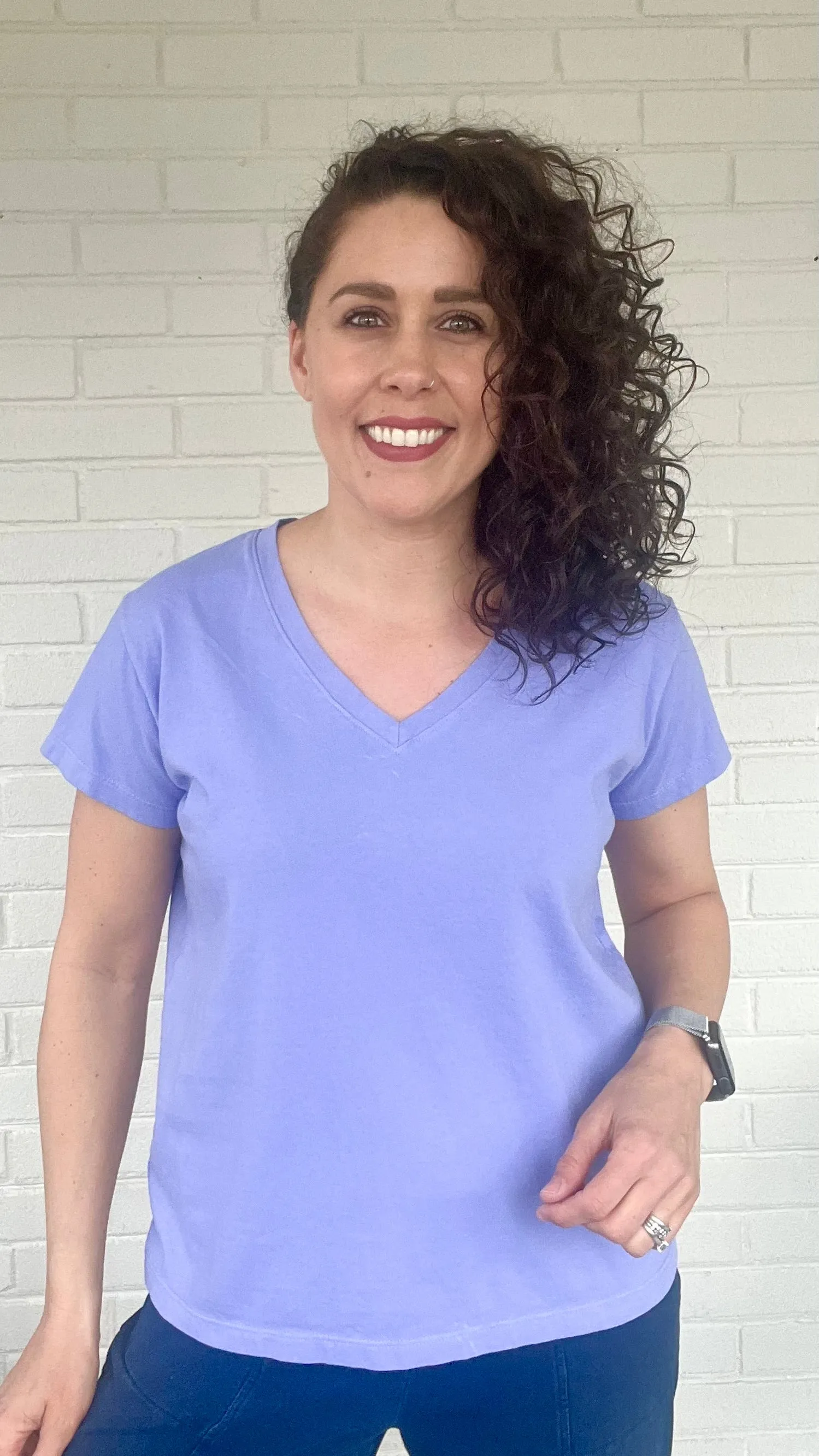 Cotton Lani Jersey V-Neck Tee - Multiple Colors