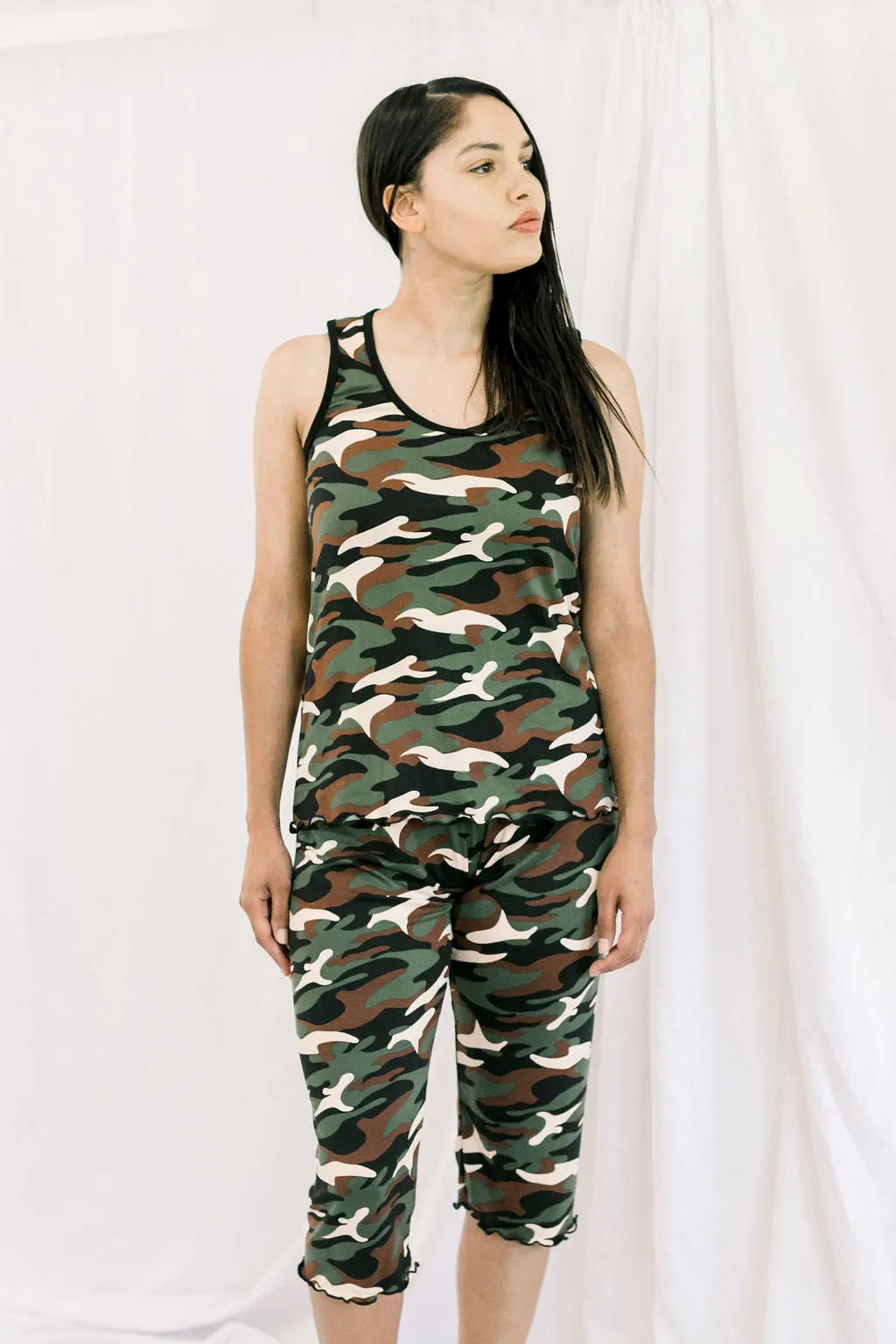 Cozy Camo Pajama Capris Set