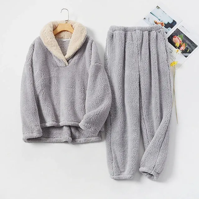 Cozy Fleece Long Sleeve Pajamas Set