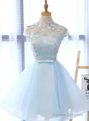 Cute Light Blue Homecoming Dress For Sale, Lovely Tulle Formal Dresses, Party Dress
