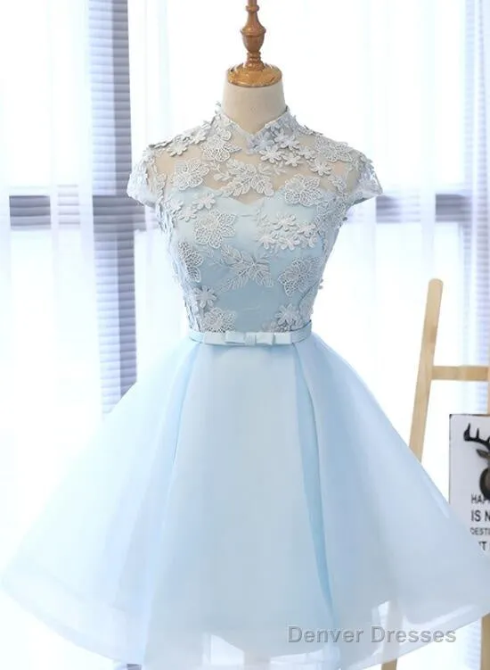 Cute Light Blue Homecoming Dress For Sale, Lovely Tulle Formal Dresses, Party Dress