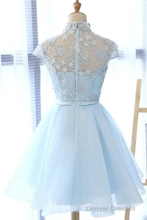 Cute Light Blue Homecoming Dress For Sale, Lovely Tulle Formal Dresses, Party Dress