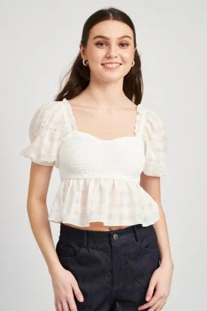 EMORY PARK Smocked Babydoll Top