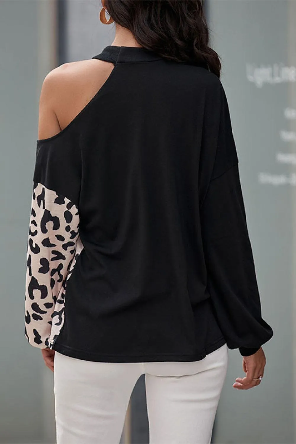 Fearless Leopard Cold Shoulder Top