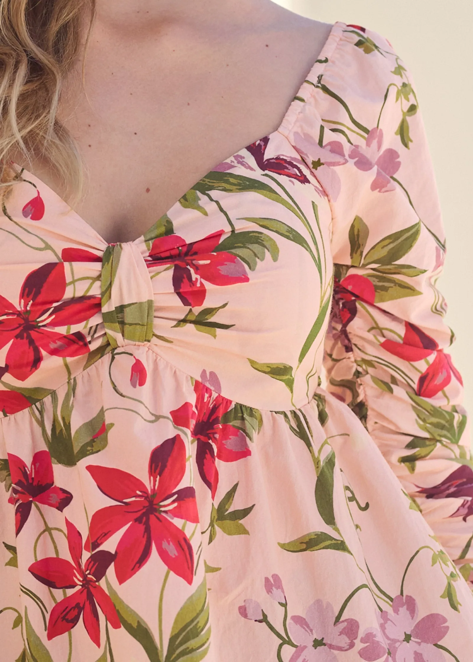 Floral Babydoll Top - Pink Multi