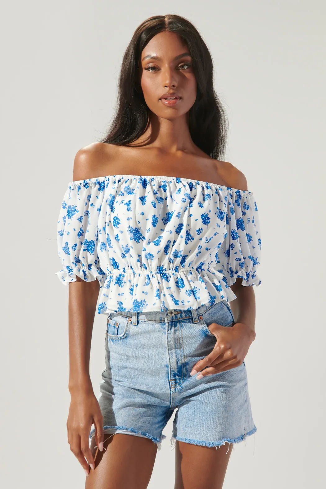 Fond of You Edith Off the Shoulder Ruffle Top