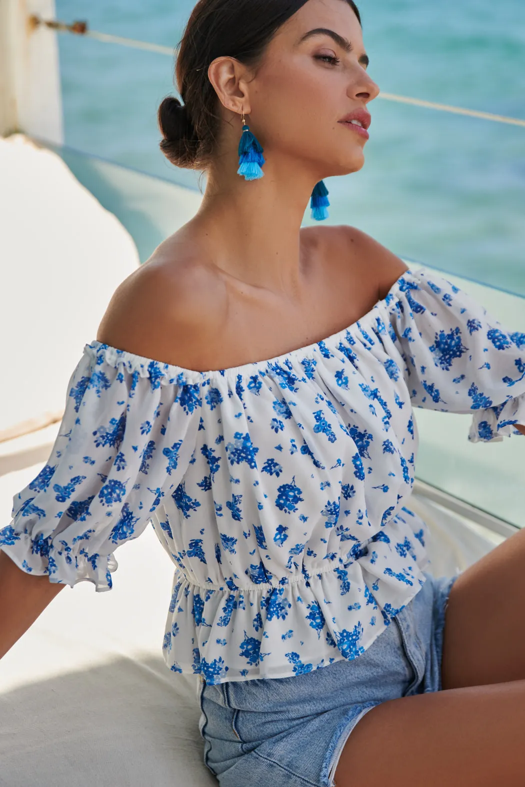 Fond of You Edith Off the Shoulder Ruffle Top