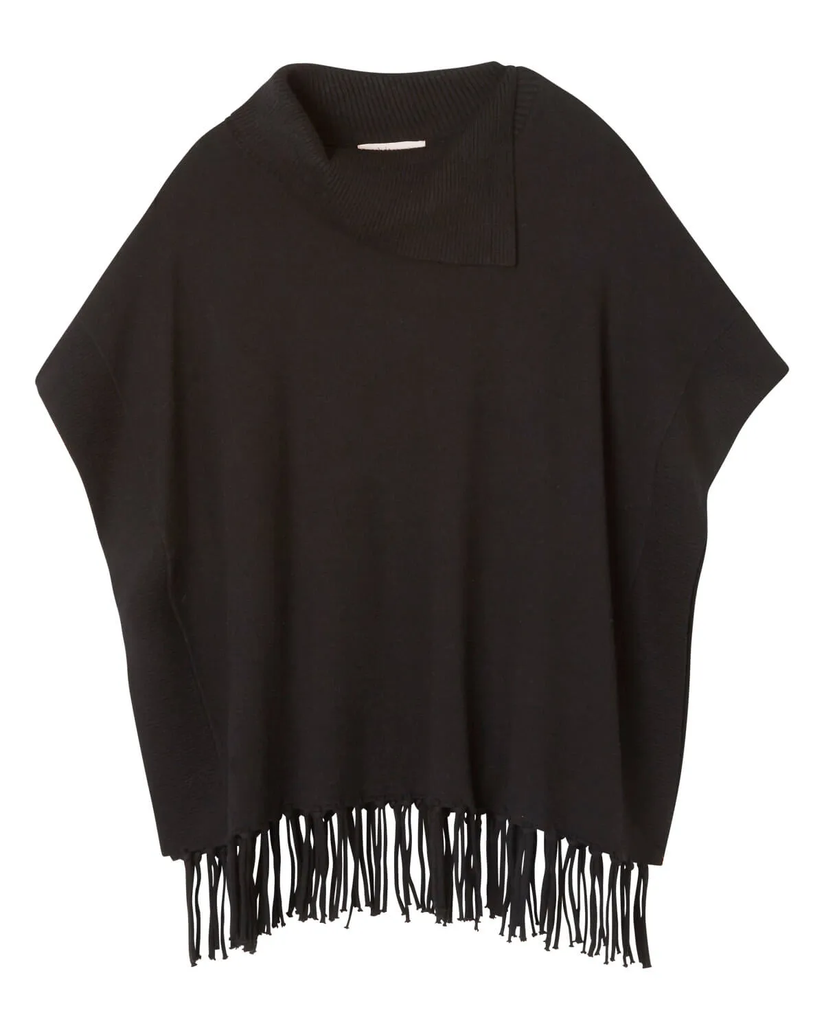 Fringe Detail Poncho Sweater
