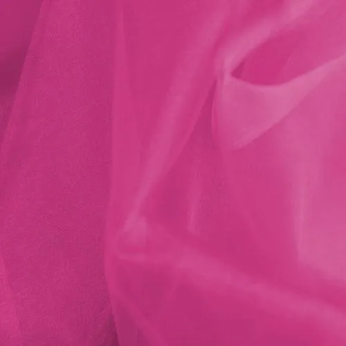 Fuchsia 60"Wide 100% Polyester Soft Light Weight, Sheer Crystal Organza Fabric. Sold By The Yard