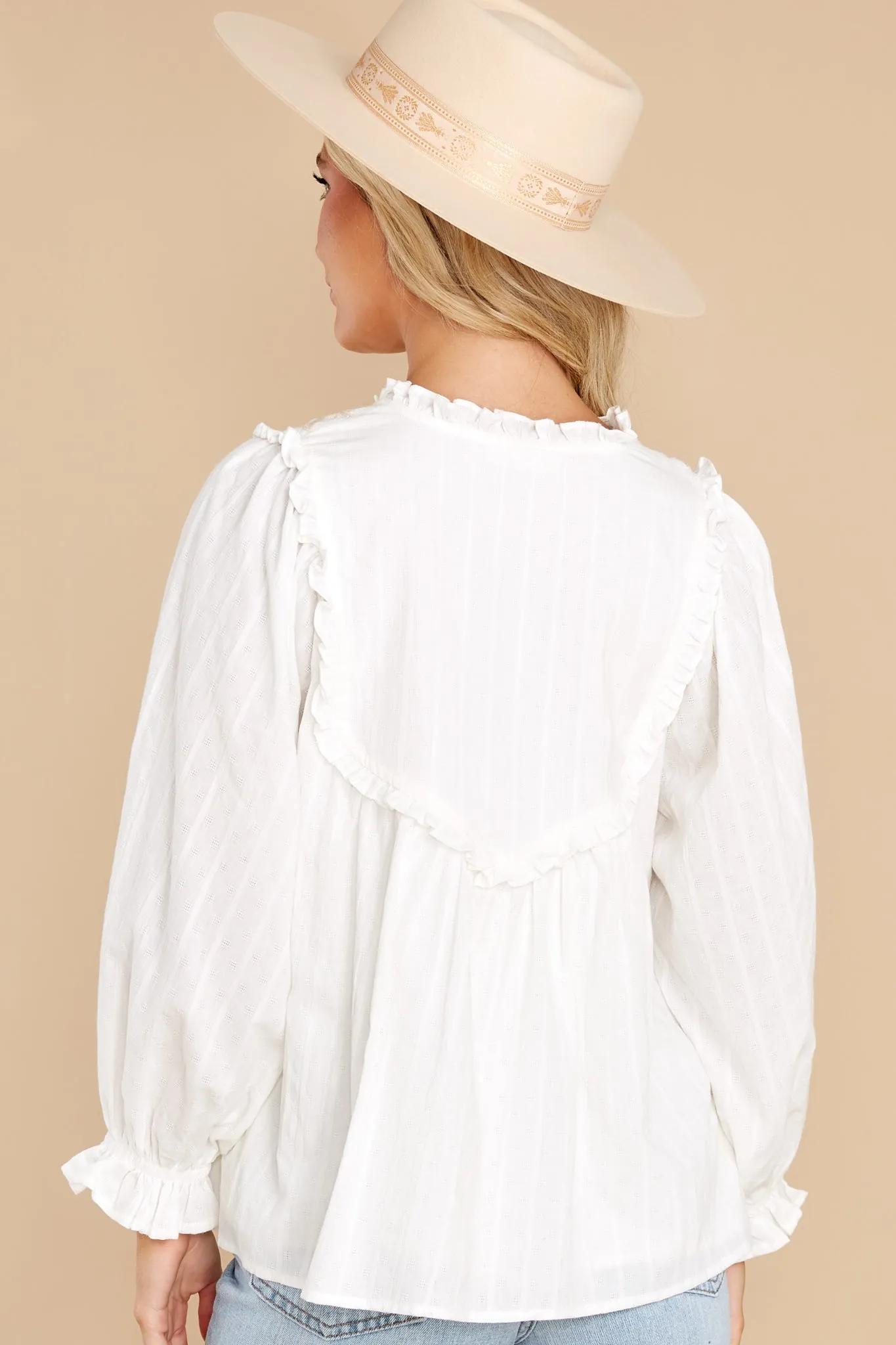 Gather Your Thoughts Off White Embroidered Top