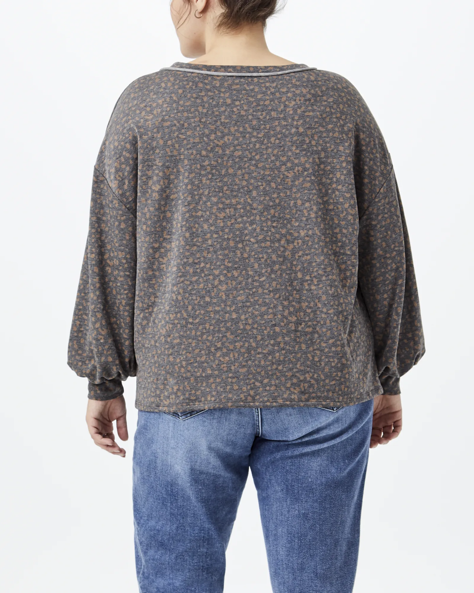 Grace Balloon-Sleeve Tee | Charcoal Grey
