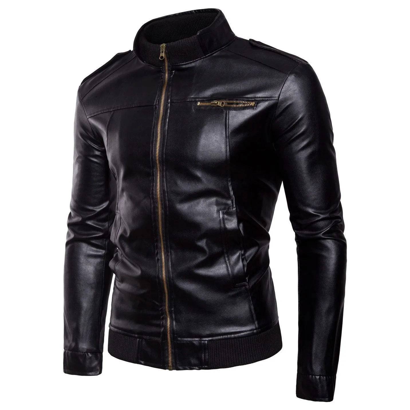 Hanrae Leather Jacket Men Warm Winter Jackets Coat