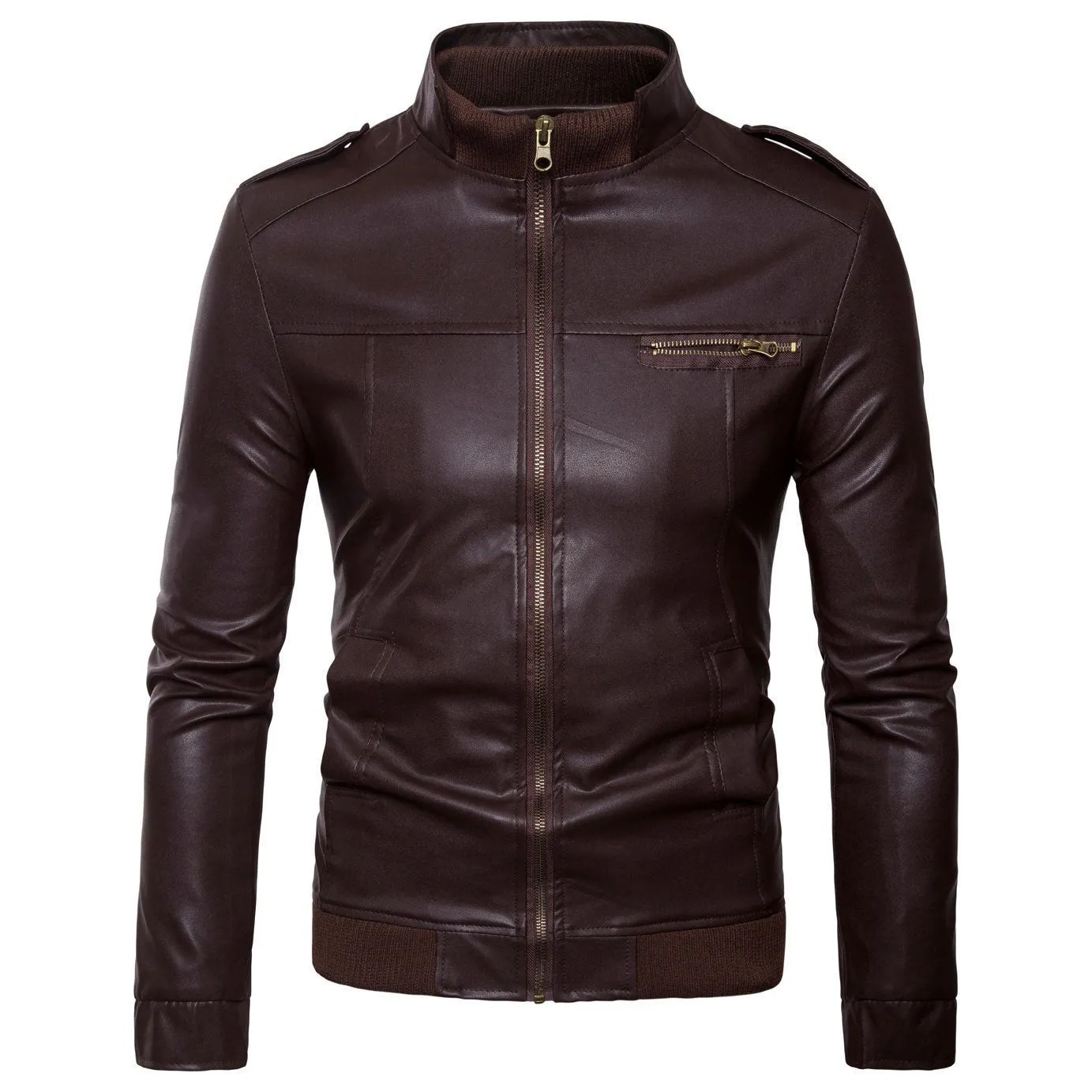 Hanrae Leather Jacket Men Warm Winter Jackets Coat