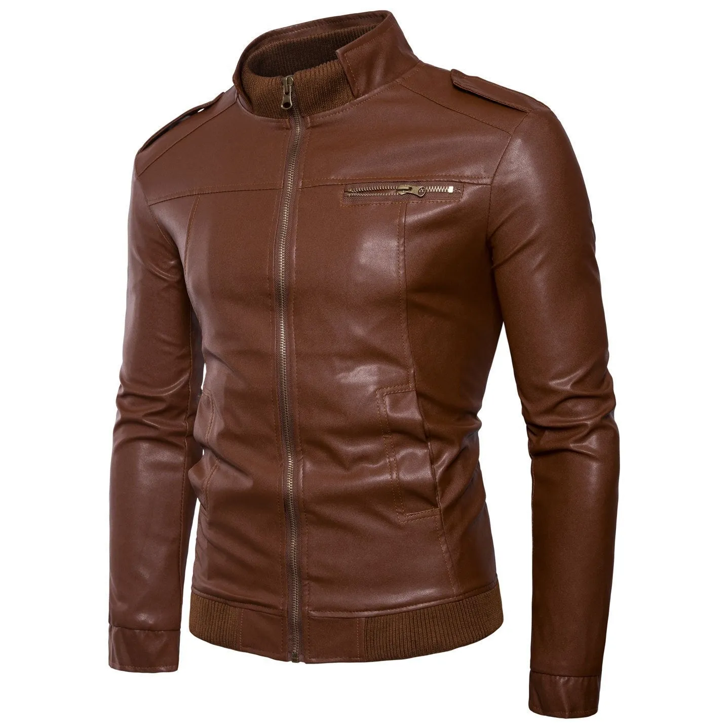 Hanrae Leather Jacket Men Warm Winter Jackets Coat