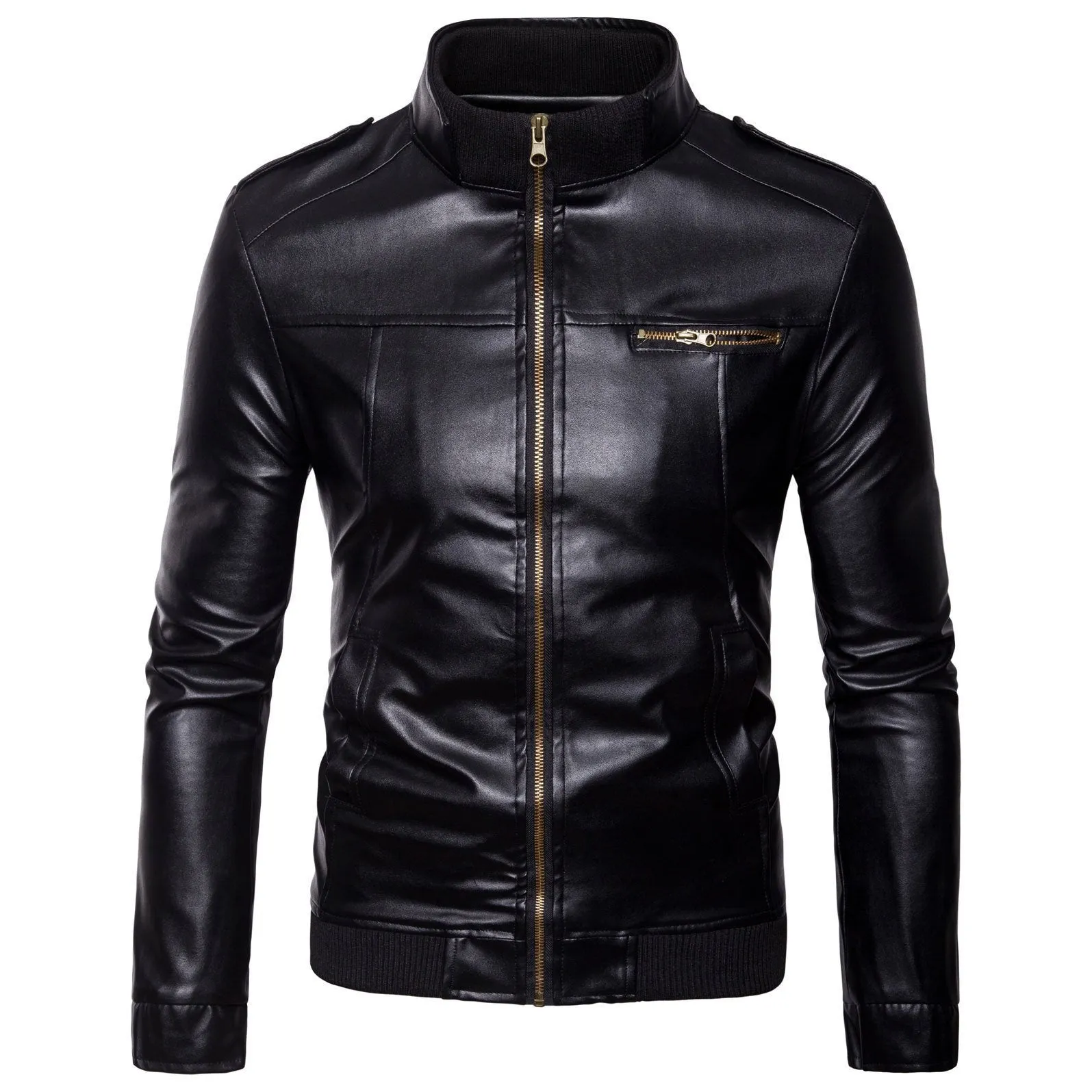 Hanrae Leather Jacket Men Warm Winter Jackets Coat