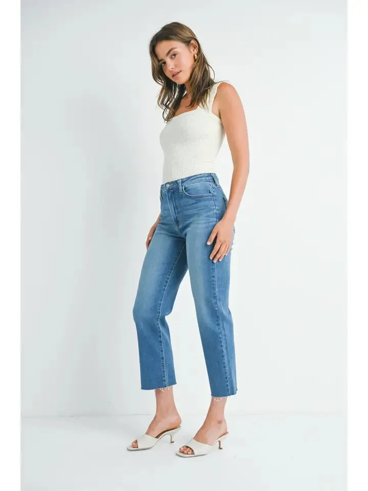 High Rise Classic Straight - Med. Wash