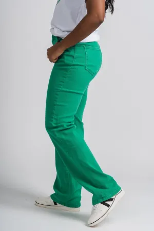 High rise slouchy mom jeans green