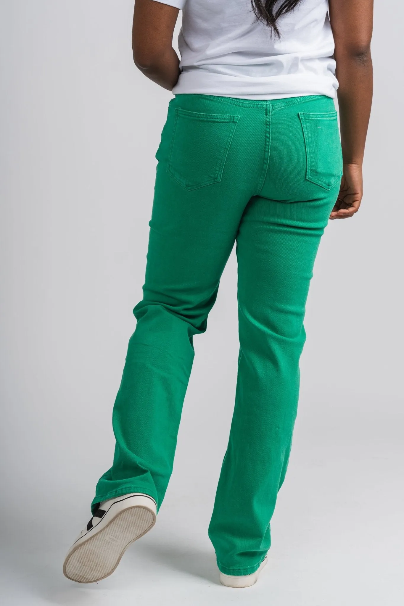 High rise slouchy mom jeans green