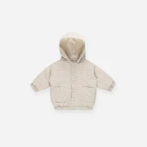 Hooded Woven Jacket - Basil Stripe