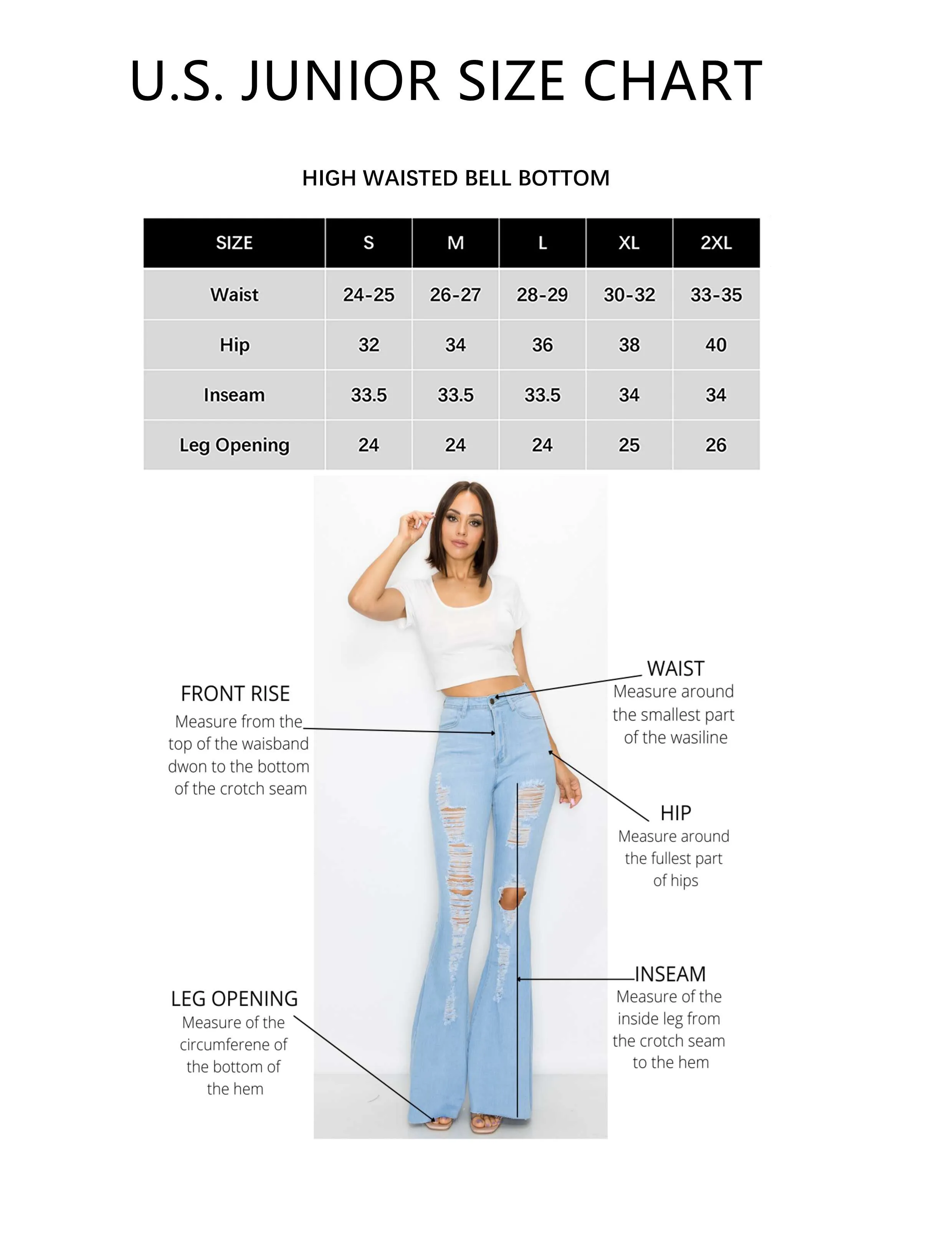 JAZZ-017 BELL BOTTOM FLARE LEG RIPPED DISTRESSED & DESTROYED JEANS