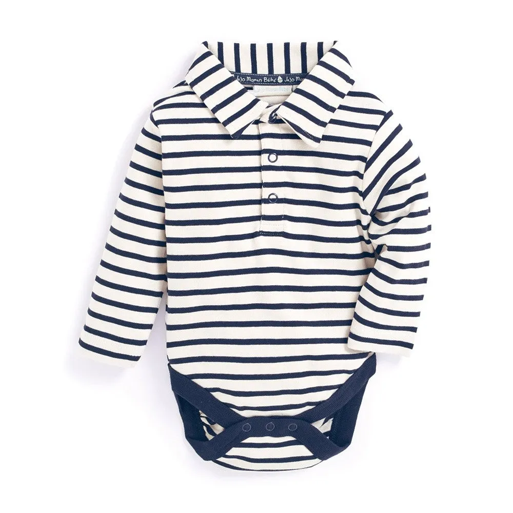 Jojo Maman Bebe Breton Poloshirt Baby Bodysuit